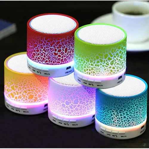 Portable Wireless Mini Bluetooth Speaker, Super Bass Stereo Rechargeable Speaker with LED Lights