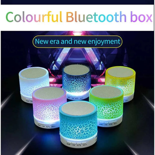Portable Wireless Mini Bluetooth Speaker, Super Bass Stereo Rechargeable Speaker with LED Lights