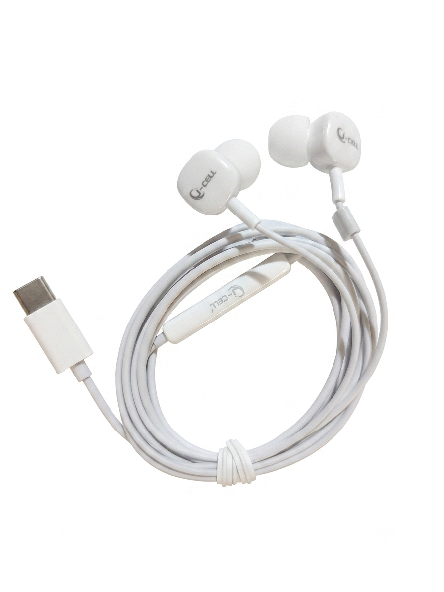 Premium Handfree Q-CELL MODEL J5 Type-C Extra Bass Earphones Super BASS Perfect Soundtrack