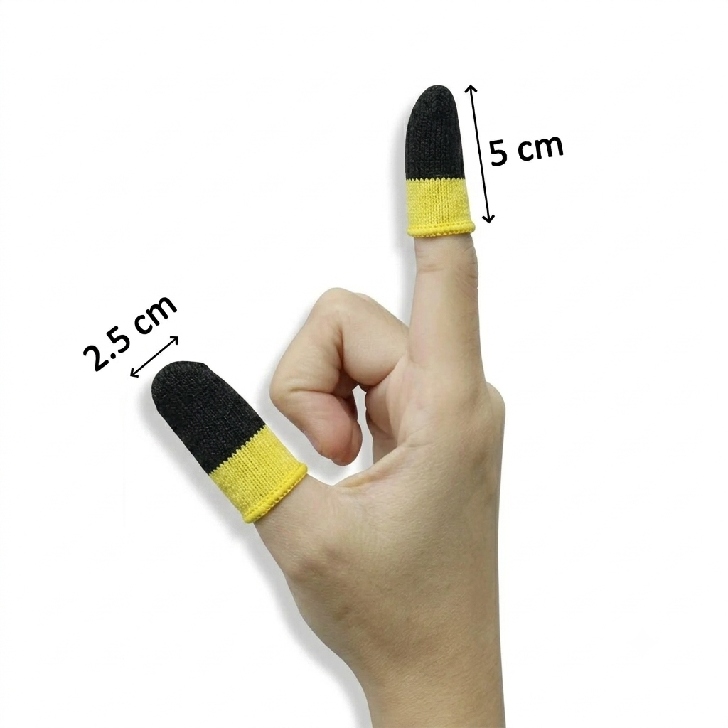 **2 Pcs Anti-Sweat Breathable Gaming Finger Sleeves – Ultra-Thin Touch Screen Thumb Gloves for PUBG & Mobile Gaming**