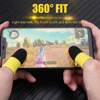 **2 Pcs Anti-Sweat Breathable Gaming Finger Sleeves – Ultra-Thin Touch Screen Thumb Gloves for PUBG & Mobile Gaming**