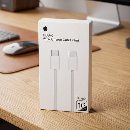 Data Cable Type-C To C Fast Charging Cable 60W Best Cable For (Android and IOS device's) with White Fiber Wire 1 Meter long Premium Quality