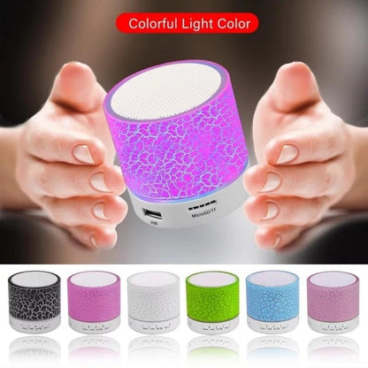 Portable Wireless Mini Bluetooth Speaker, Super Bass Stereo Rechargeable Speaker with LED Lights