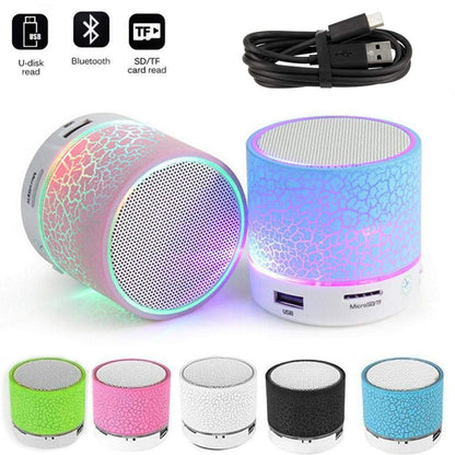 Portable Wireless Mini Bluetooth Speaker, Super Bass Stereo Rechargeable Speaker with LED Lights